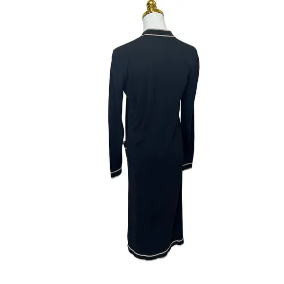 Ralph Lauren Black Long Duster Cardigan Sweater SMALL Prep Cotton Designer $245 - Picture 8 of 9